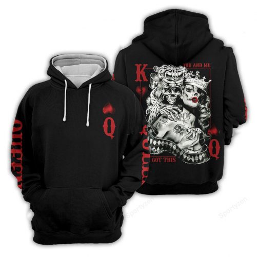 Skull Couple King Queen We Got This Hoodie 3D 2