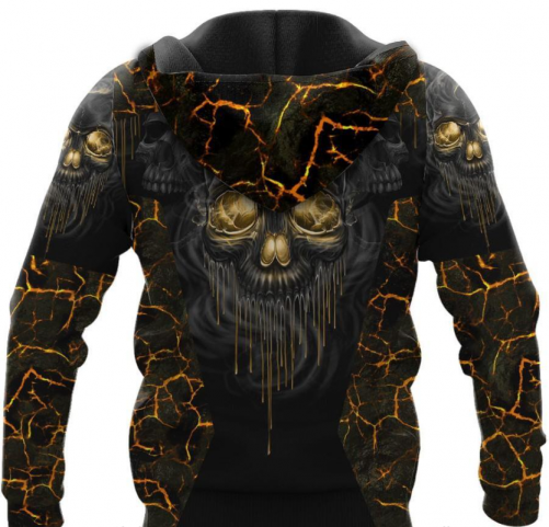 Skull Gift Yellow Eyes Skull Lava New Pattern Personalized Unisex Hoodie