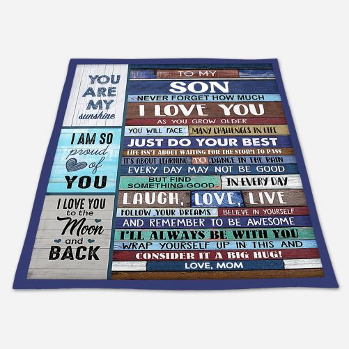 To My Son Fleece Blanket I Love You Lovely Gift For Son From Mom Birthday Gift Home Decor Bedding Couch Sofa Soft And Comfy Cozy 2