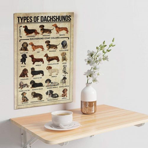 Types Of Dachshunds Dog Poster Dachshunds Knowledge Poster Dachshunds Canvas Dog Lover Poster Dachshunds Lover Gift For Dog Lover 2