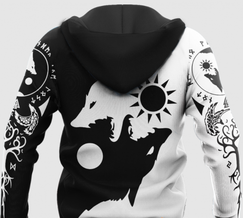 Viking Gift Viking American Skoll and Hati Viking Hoodie 2