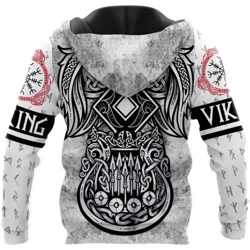 Viking Gift Viking American Viking 3D Printed Unisex Hoodie Raven And Drakkar 1