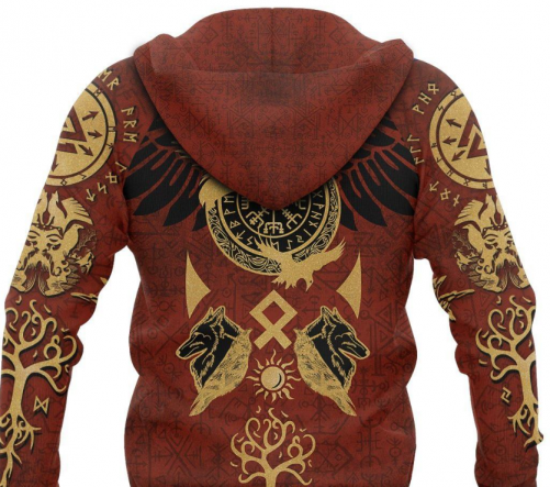 Viking Gift Viking American Viking Hoodie Norse Mythology Tattoo Vegvisir Raven Fenrir 2