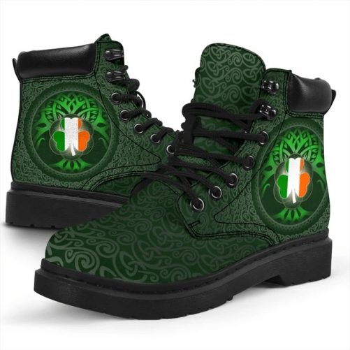 3D Celtic Ireland Flag Shamrock Boots 2