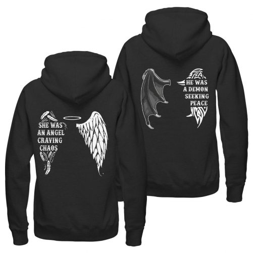 Angel Demon Wings Couple Hoodie