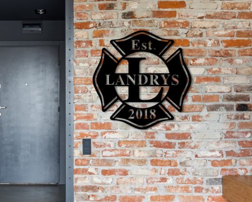 Personalized Firefighter Metal Sign gift