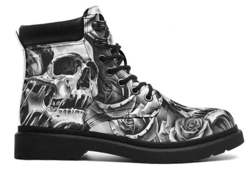 Skull Boots Grey Scary Skull 2
