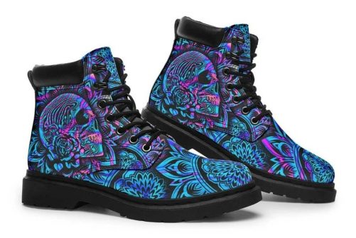 Skull Boots Psychedelic Skull