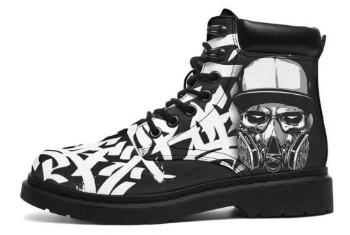 Skull Boots Skull And Gas Mask 2