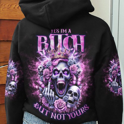 BUT NOT YOURS SKULL KING QUEEN COUPLE ALL OVER PRINT hoodie king
