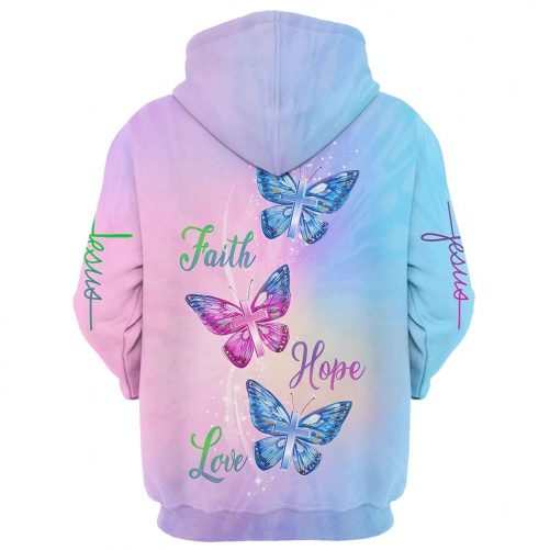Faith Hope Love 3D Hoodie For Men Women God 3D Printed Hoodie Christian Apparel Hoodies 2
