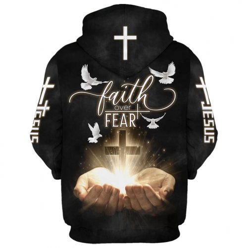 Faith Over Fear Jesus Gods Hand Christian Cross Hoodies Jesus Hoodie Men Women God 3D Printed Hoodie Christian Apparel Hoodies