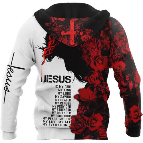 Jesus Christ With Roses Jesus Is My Healer God 3D Hoodie For Man And Women Jesus Printed 3D Hoodie 2