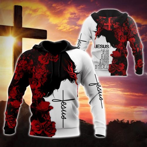 Jesus Christ With Roses Jesus Is My Healer God 3D Hoodie For Man And Women Jesus Printed 3D Hoodie 3