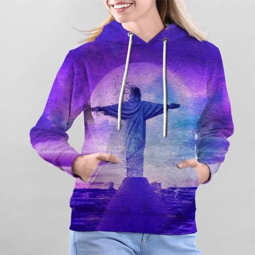 Jesus Statue Pattern 3D Hoodies For Women Men God 3D Printed Hoodie Christian Apparel Hoodies 2
