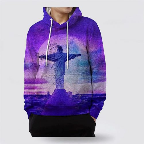 Jesus Statue Pattern 3D Hoodies For Women Men God 3D Printed Hoodie Christian Apparel Hoodies 3