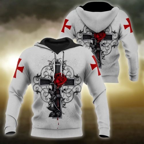 Printed With Crosses And Roses God 3D Hoodie For Man And Women Jesus Printed 3D Hoodie