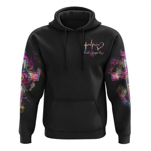 Tie Dye Butterfly Cross Faith With Rose All Over Print 3D Hoodie