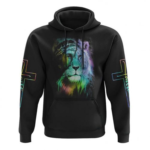 Way Maker Miracle Worker Colorful Lion Jesus All Over Print 3D Hoodie Christian Hoodie