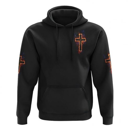 Way Maker Miracle Worker Fire Cross All Over Print 3D Hoodie Christian Hoodie