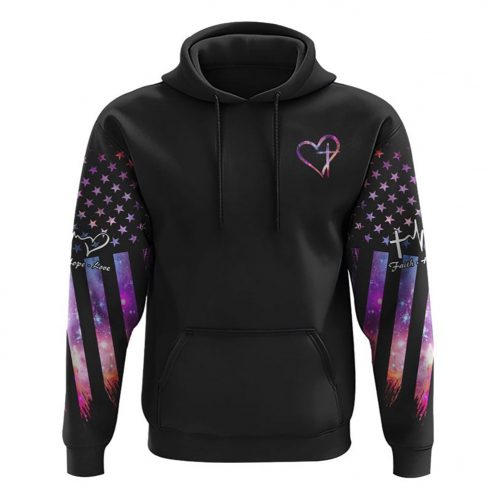 Way Maker Miracle Worker Galaxy Wings Cross All Over Print 3D Hoodie Christian Hoodie