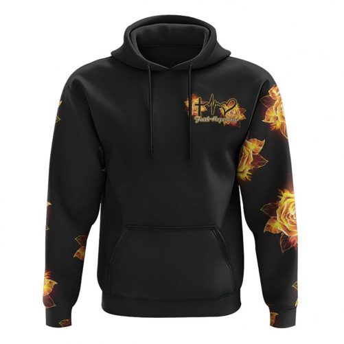 Way Maker Miracle Worker Gold Rose Cross All Over Print 3D Hoodie Christian Hoodie 2
