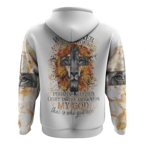 Way Maker Miracle Worker Half Lion Smoke All Over Print 3D Hoodie Christian Hoodie 2