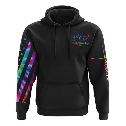 Way Maker Miracle Worker Music Wings Cross Tie Dye All Over Print 3D Hoodie