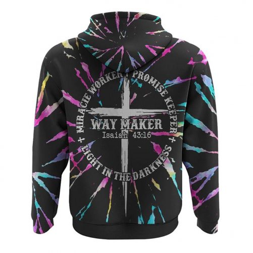 Way Maker Miracle Worker Promise Keeper Circle Tie Dye All Over Print 3D Hoodie 2
