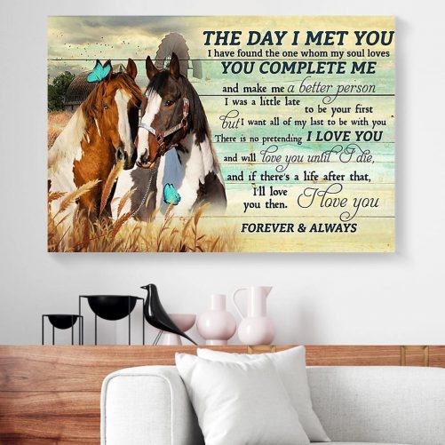 Bestieship Butterfly Horse Couple Horse Horizontal Canvas Prints