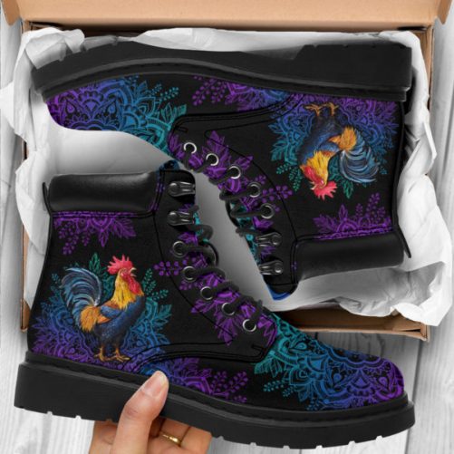 Chicken Yin Yang Mandala Asboots Vegan Boots All Season Boots For Womens Mens Personalized Boots Customized Boots 2