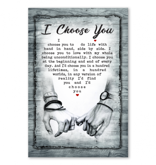 Couple I Choose You Rustic Promise Hands Matte Canvas 2