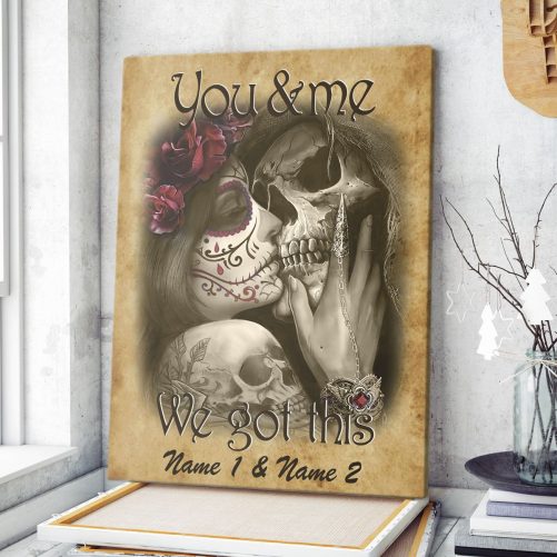 Custom tattooed couple You and me we got this Canvas Wall Art 2