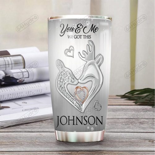 Deer Couple Personalized Stainless Steel Tumbler