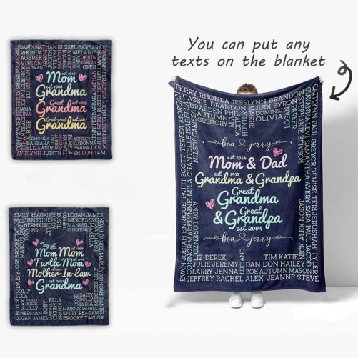 Grandma Blanket Personalized Gifts for Mom Grandma Mothers Day Gift for Grandma Blanket With Grandkids Names Gigi Mimi 1