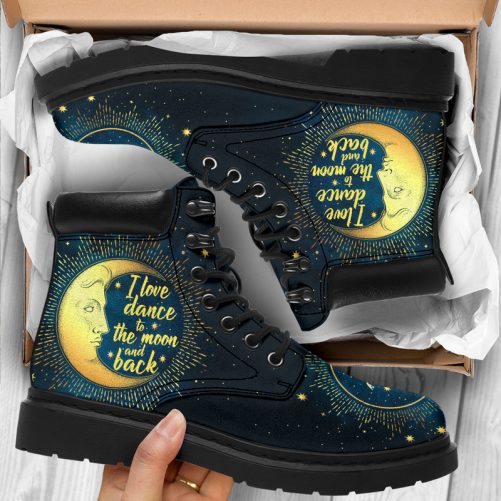 I Love Dance To The Moon And Back Boots Vegan Boots All Season Boots For Womens Mens Personalized Boots Customized Boots 2