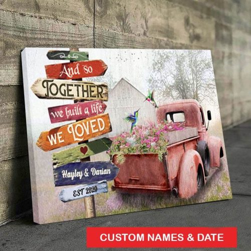 Together We Built A Family We Loved Anniversary Gifts Couple Personalized Canvas 2