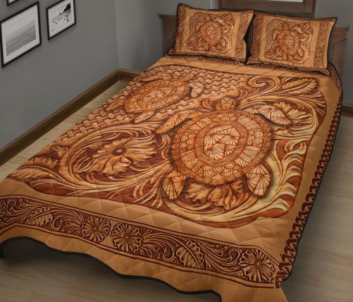 Turtles Wood Quilt Bed Set 2