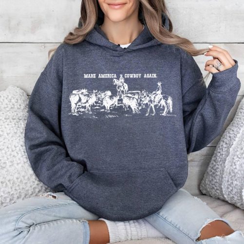 Funny Horse Hoodie Make America Cowboy Again Gift For Horse Lover2