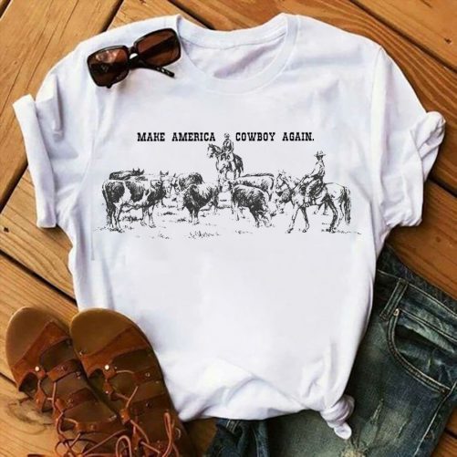 Funny Horse T shirt Make America Cowboy Again Gift For Horse Lover3
