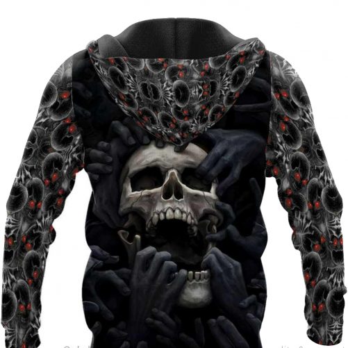 Skull Gift Personalized Red Eyes The Skull Scream Hoodie