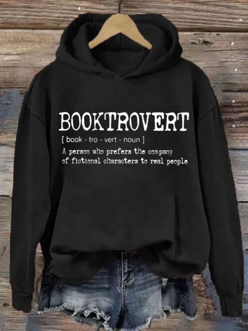 Book Lovers Hoodie Booktrovert Definition 4