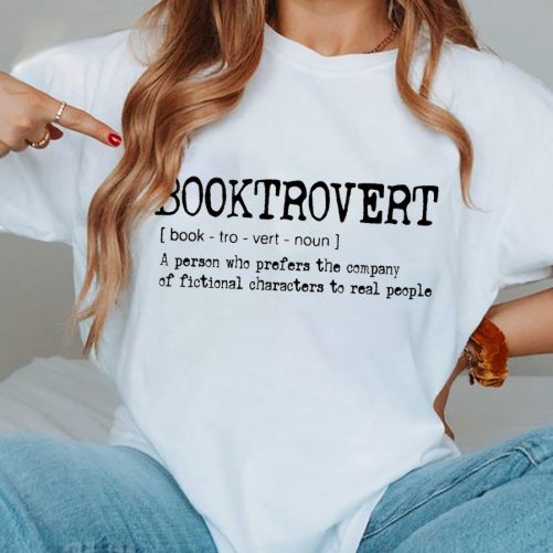 Book Lovers T shirt Booktrovert Definition 1