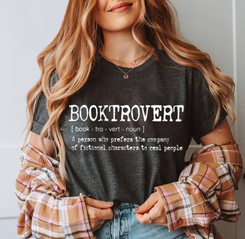 Book Lovers T shirt Booktrovert Definition 3