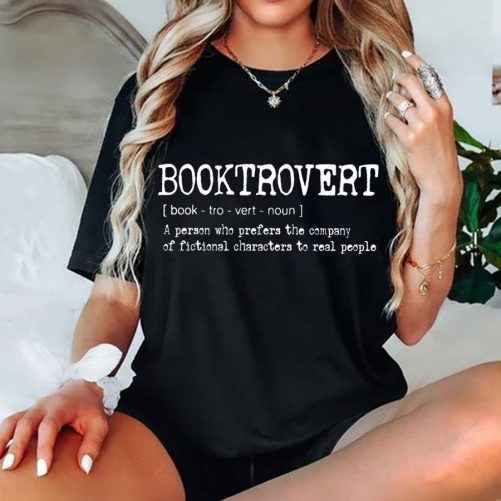 Book Lovers T shirt Booktrovert Definition
