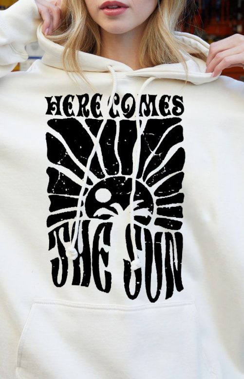 Funny Hoodie Retro Summer Here Comes The Sun 1
