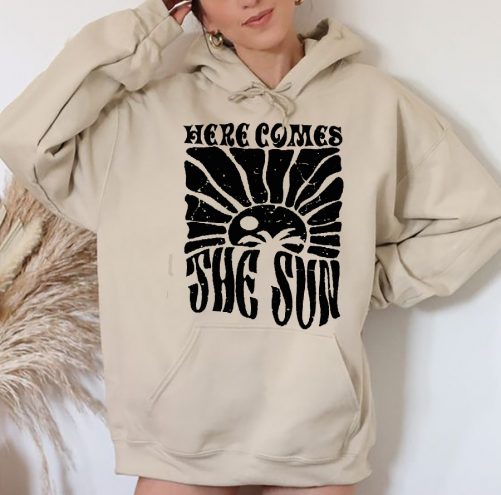 Funny Hoodie Retro Summer Here Comes The Sun 4