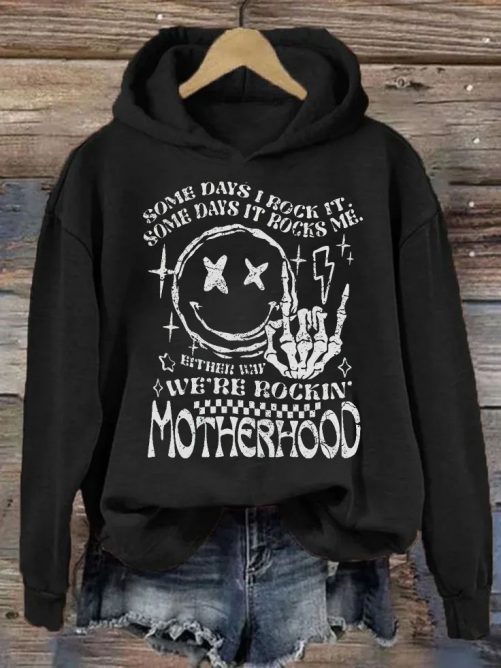 Funny Mom 3D All Over Printed Hoodie Motherhood Some Days I Rock It 1