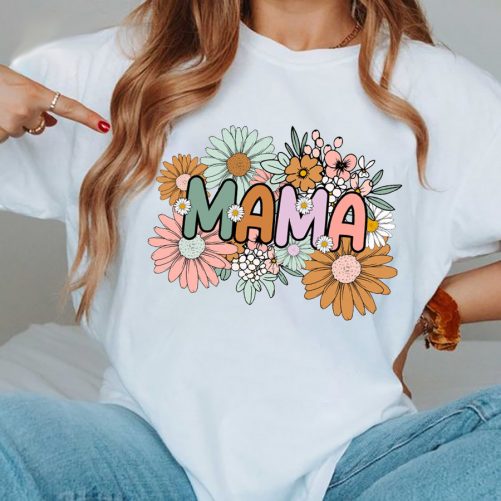 Funny Mom T shirt Floral Mama Gift For Mom 1