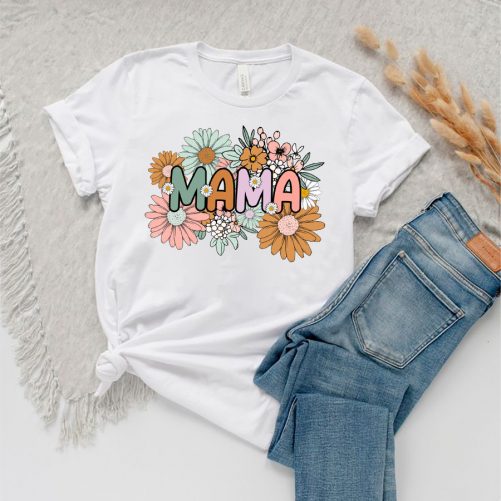 Funny Mom T shirt Floral Mama Gift For Mom 2